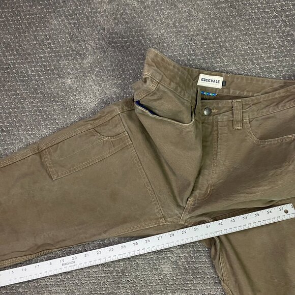 Edgevale Pants Men's 34 x 30 Fits 35 x 29 Brown Double Knee Work Cordura Fabric - Picture 15 of 16